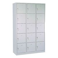 Schließfachschrank 15 Abteile 190x119x45 GRAU