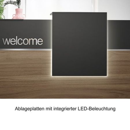 Empfangstheke Leo LED-Beleuchtung Schriftzug Welcome Willkommen