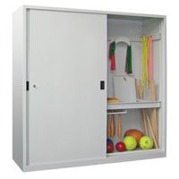 PAVOY Sportgeräteschrank | Ballschrank mit Schiebetüren | 195 x 200 x 60 mit Vollblech- oder Lochfeldtüren |große Farbauswahl