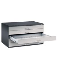 C+P Flachablageschrank 7200 DIN-A0 | Planschrank 5 Schübe mit doppelter Blendenhöhe | große Farbauswahl