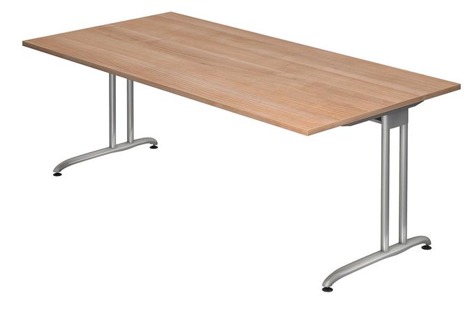 Hammerbacher VBS2E Schreibtisch | Bürotisch rechteckig | C-Fußgestell, verschiedene Dekore - 200 x 100
