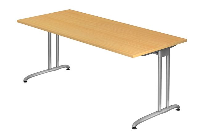 Hammerbacher VBS19 Schreibtisch | Bürotisch rechteckig | C-Fußgestell, verschiedene Dekore - 180 x 80