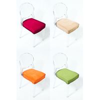 Loungechair | Esszimmerstuhl | transparent mit Polster 4 Stück