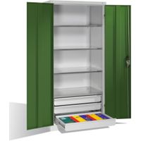 C+P Werkzeugschrank | Materialschrank mit 3 Schubladen | 195x93x60 cm (HxBxT) | große Farbauswahl