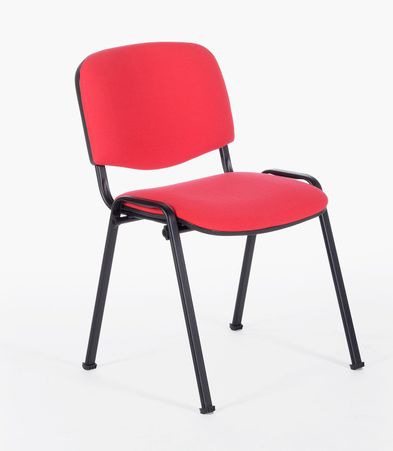 Polsterstuhl, Kantinenstuhl, Stuhl rot schwarz, ISO Stuhl