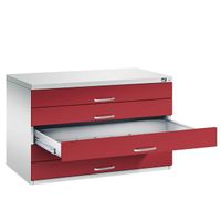 C+P Flachablageschrank 7100 DIN-A1 | Planschrank 5 Schübe mit doppelter Blendenhöhe | große Farbauswahl