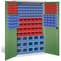 C+P Werkzeugschrank | Materialschrank | Magazinschrank mit Sichtlagerkästen Modell 4 | 195x110x53,5 cm (HxBxT) | große Farbauswahl