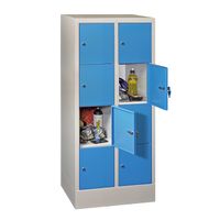 PAVOY Schließfachschrank mit Vollblechtüren | 8 Abteile je 30 cm breit | 151,8 x 60 x 50 | große Farbauswahl