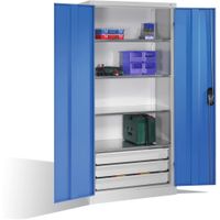 C+P Werkzeugschrank | Materialschrank mit 3 Schubladen | 195x93x50 cm (HxBxT) | große Farbauswahl