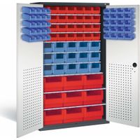 C+P Werkzeugschrank | Materialschrank | Magazinschrank mit Sichtlagerkästen Modell 1 | 195x110x53,5 cm (HxBxT) | große Farbauswahl