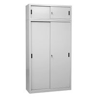 BIG ONE Werkstattschrank mit Aufsatzschrank | Schiebetürenschrank 240x120x45 GRAU